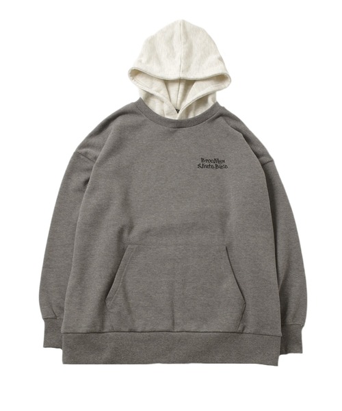 GLAZOS（グラソス）の「裏毛・フードレイヤードビッグパーカー（パーカー・キッズ・ブラック/グレー/ブルー・160cm/170cm/140cm/150cm）」の4枚目の写真