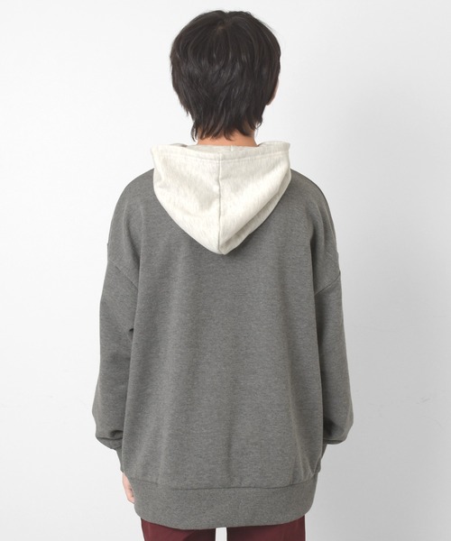 GLAZOS（グラソス）の「裏毛・フードレイヤードビッグパーカー（パーカー・キッズ・ブラック/グレー/ブルー・160cm/170cm/140cm/150cm）」の8枚目の写真