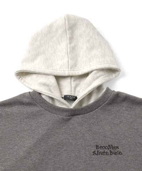 GLAZOS（グラソス）の「裏毛・フードレイヤードビッグパーカー（パーカー・キッズ・ブラック/グレー/ブルー・160cm/170cm/140cm/150cm）」の9枚目の写真