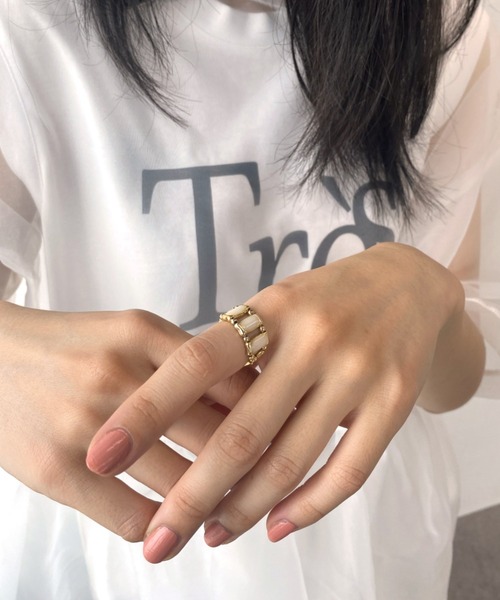 Three Four Time（ｽﾘｰﾌｫｰﾀｲﾑ）の「エポゴムリング（リング・レディース・ホワイト/パープル・FREE）」の7枚目の写真