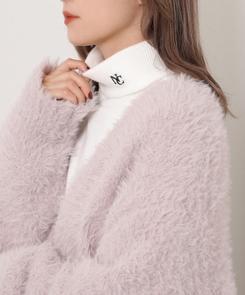 one after another NICE CLAUP（ワンアフターアナザーナイスクラップ）の「NCイニシャルハイネックトップス（Tシャツ/カットソー・レディース・ブラック/グレー系その他/オフホワイト/その他1/ピンク系その他・FREE）」の2枚目の写真