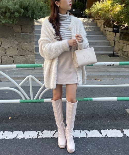 one after another NICE CLAUP（ワンアフターアナザーナイスクラップ）の「NCイニシャルハイネックトップス（Tシャツ/カットソー・レディース・ブラック/グレー系その他/オフホワイト/その他1/ピンク系その他・FREE）」の15枚目の写真