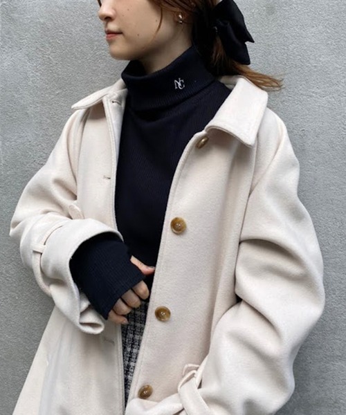 one after another NICE CLAUP（ワンアフターアナザーナイスクラップ）の「NCイニシャルハイネックトップス（Tシャツ/カットソー・レディース・ブラック/グレー系その他/オフホワイト/その他1/ピンク系その他・FREE）」の10枚目の写真