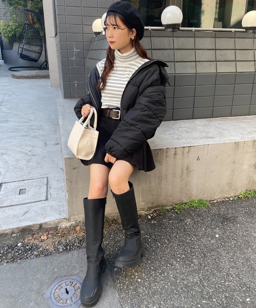 one after another NICE CLAUP（ワンアフターアナザーナイスクラップ）の「NCイニシャルハイネックトップス（Tシャツ/カットソー・レディース・ブラック/グレー系その他/オフホワイト/その他1/ピンク系その他・FREE）」の12枚目の写真