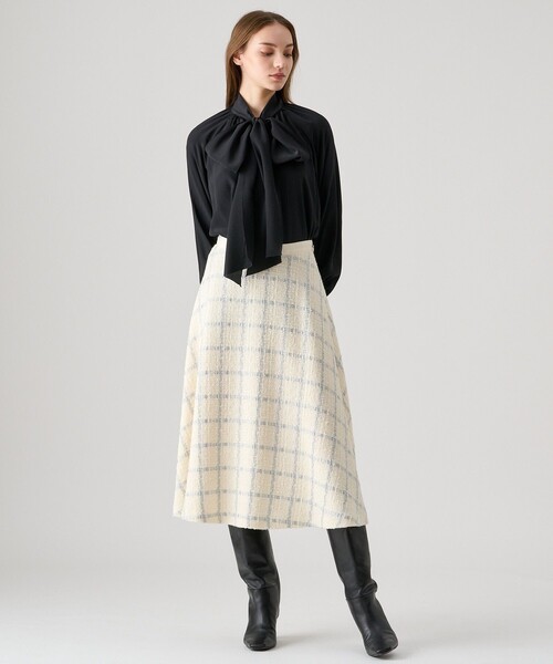 アナイ☆ラメチェックツイードフレアスカート ANAYI（アナイ）の「ラメチェックツイードフレアスカート（スカート