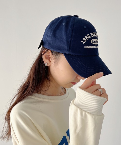 CLEA(クレア)の「全5色/カレッジアーチロゴ刺繍カラーキャップ(キャップ・レディース・ブラック/ネイビー/ベージュ/ホワイト/グリーン・FREE)」の17枚目の写真