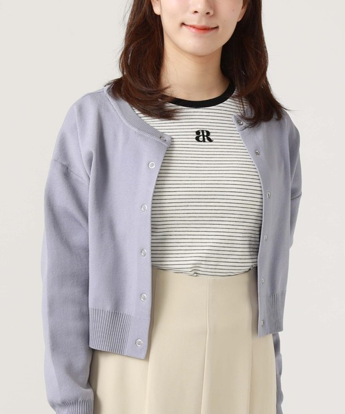 archives（アルシーヴ）の「スナップ釦クルーカーディガン（カーディガン/ボレロ・レディース・ブラック/ブルー/オフホワイト/グリーン/ラベンダー/オレンジ・MEDIUM）」の5枚目の写真