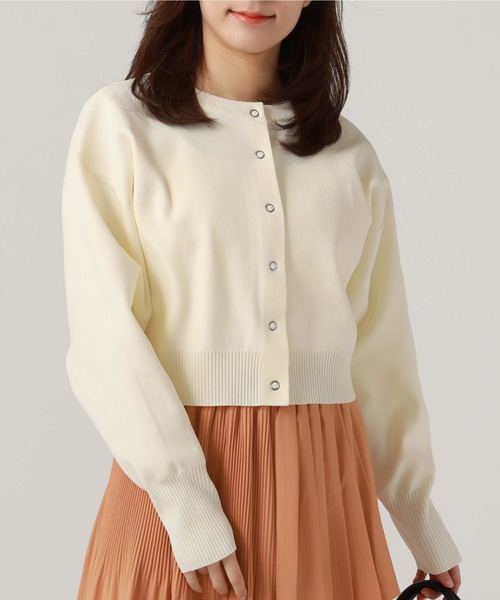 archives（アルシーヴ）の「スナップ釦クルーカーディガン（カーディガン/ボレロ・レディース・ブラック/ブルー/オフホワイト/グリーン/ラベンダー/オレンジ・MEDIUM）」の7枚目の写真