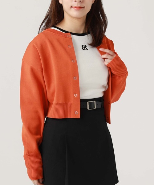 archives（アルシーヴ）の「スナップ釦クルーカーディガン（カーディガン/ボレロ・レディース・ブラック/ブルー/オフホワイト/グリーン/ラベンダー/オレンジ・MEDIUM）」の21枚目の写真