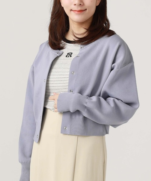 archives（アルシーヴ）の「スナップ釦クルーカーディガン（カーディガン/ボレロ・レディース・ブラック/ブルー/オフホワイト/グリーン/ラベンダー/オレンジ・MEDIUM）」の11枚目の写真