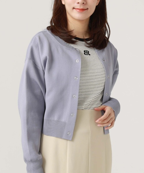 archives（アルシーヴ）の「スナップ釦クルーカーディガン（カーディガン/ボレロ・レディース・ブラック/ブルー/オフホワイト/グリーン/ラベンダー/オレンジ・MEDIUM）」の12枚目の写真