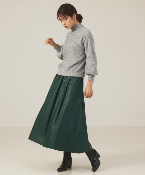 abahouse mavie(アバハウスマヴィ)の「ミックスフェザーヤーンモックネックプルオーバー(ニット/セーター・レディース・パープル/ライトグレー/グリーン・フリー)」の21枚目の写真