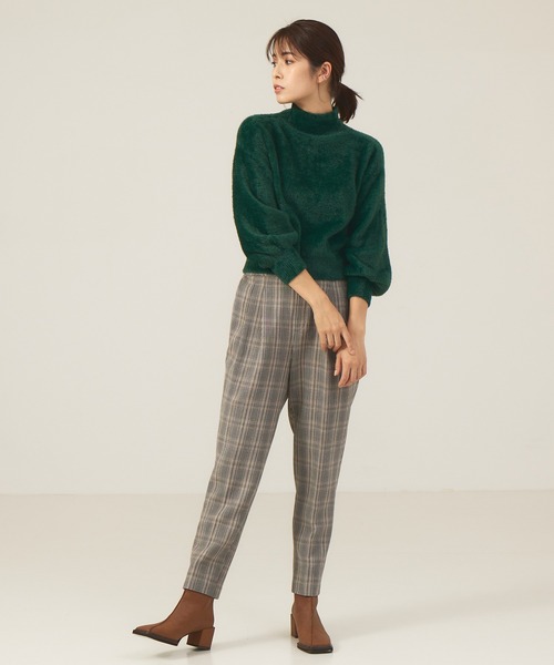 abahouse mavie(アバハウスマヴィ)の「ミックスフェザーヤーンモックネックプルオーバー(ニット/セーター・レディース・パープル/ライトグレー/グリーン・フリー)」の8枚目の写真