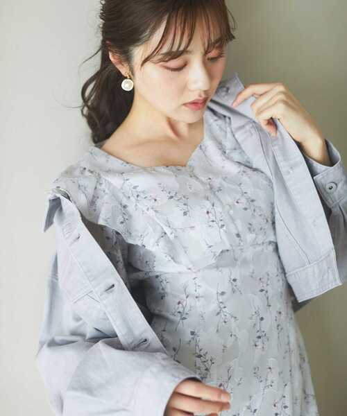 PROPORTION BODY DRESSING（プロポーションボディドレッシング）の「ショート丈ボリュームスリーブデニムＧジャン / 1213155200（テーラードジャケット・レディース・グレー/ブルー/ピンク・MEDIUM/SMALL）」の5枚目の写真