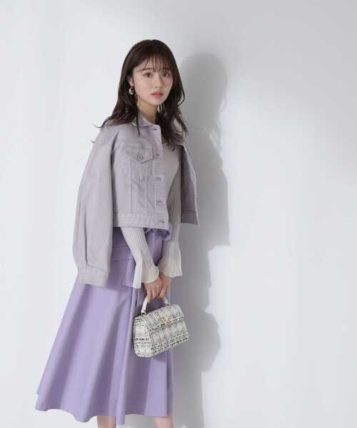 PROPORTION BODY DRESSING（プロポーションボディドレッシング）の「ショート丈ボリュームスリーブデニムＧジャン / 1213155200（テーラードジャケット・レディース・グレー/ブルー/ピンク・MEDIUM/SMALL）」の9枚目の写真