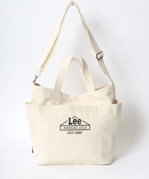 Lee(リー)の「Lee/リー キャンバス 2WAY ハウスマーク ロゴ ショルダーバッグ/レディース メンズ トートバッグ(トートバッグ・レディース・ベージュ/ネイビー/オフホワイト/グレー/ブラック/カーキ・FREE)」の7枚目の写真