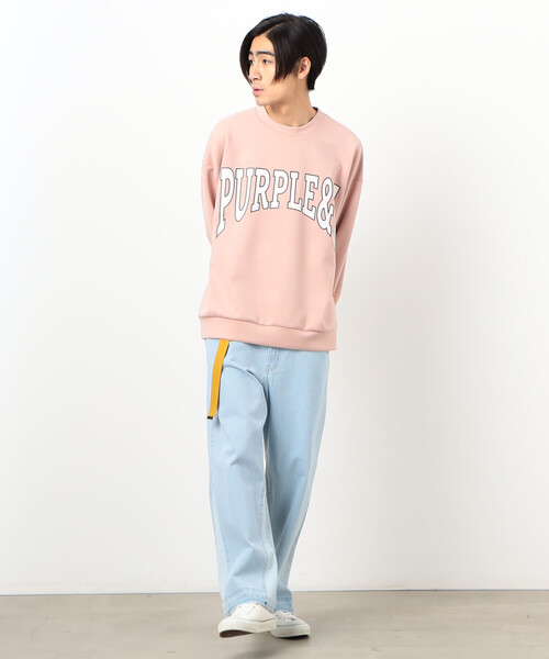 Purple&Yellow（パープルアンドイエロー）の「デニム 裾切り替え ストレートパンツ（デニムパンツ・メンズ・インディゴブルー/ライトインディゴブルー・X-SMALL/SMALL/MEDIUM/LARGE/X-LARGE）」の9枚目の写真