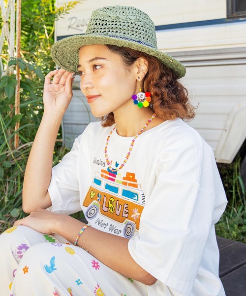 チャイハネ（チャイハネ）の「【チャイハネ】フラワーフェスタブレスレット（ブレスレット・レディース・ブラック/ブルー/ターコイズブルー/ピンク・FREE）」の6枚目の写真