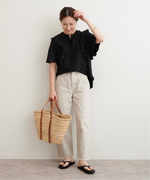 セール】≪追加≫【WEB限定】リネンレーヨンフリルブラウス