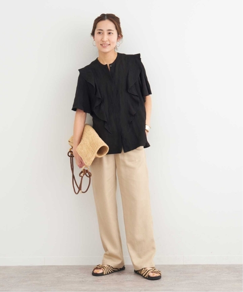 FRAMeWORK（フレームワーク）の「≪追加≫【WEB限定】リネンレーヨンフリルブラウス（シャツ/ブラウス・レディース・ホワイト/ブラック/カーキ・FREE）」の13枚目の写真