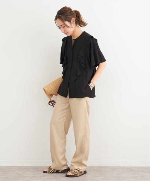 FRAMeWORK（フレームワーク）の「≪追加≫【WEB限定】リネンレーヨンフリルブラウス（シャツ/ブラウス・レディース・ホワイト/ブラック/カーキ・FREE）」の14枚目の写真