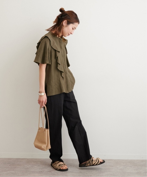 セール】≪追加≫【WEB限定】リネンレーヨンフリルブラウス