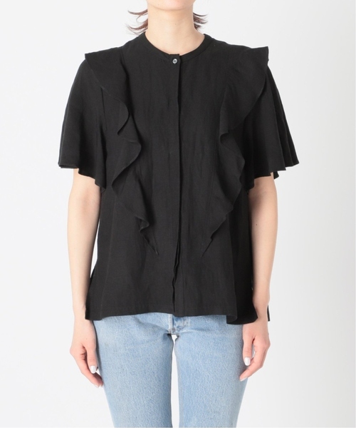 セール】≪追加≫【WEB限定】リネンレーヨンフリルブラウス