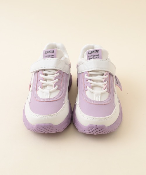 URBAN CHERRY（アーバンチェリー）の「フェイクレザーダッドスニーカー（スニーカー・キッズ・パープル/ホワイト・17.5cm/21.5cm/19.5cm/19.0cm/18.5cm/16.5cm/18.0cm/20.5cm/21.0cm）」の12枚目の写真