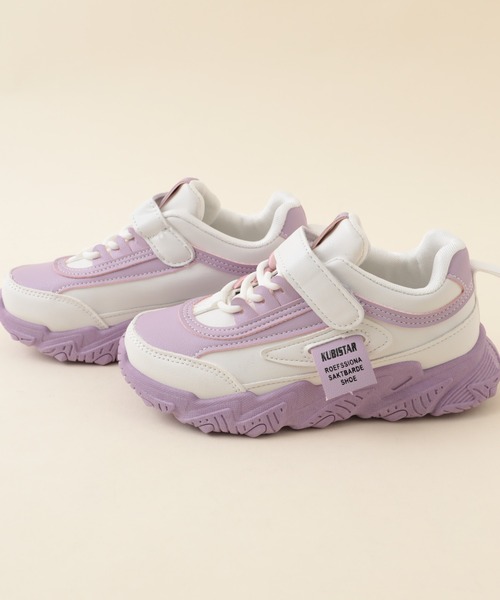 URBAN CHERRY（アーバンチェリー）の「フェイクレザーダッドスニーカー（スニーカー・キッズ・パープル/ホワイト・17.5cm/21.5cm/19.5cm/19.0cm/18.5cm/16.5cm/18.0cm/20.5cm/21.0cm）」の13枚目の写真