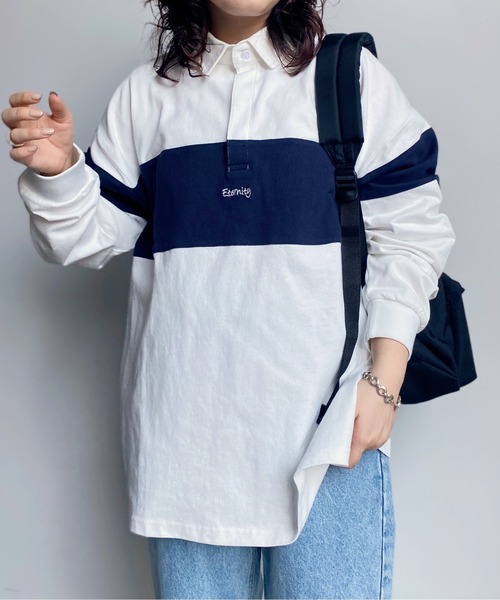 CPCM（シーピーシーエム）の「ヘビーウェイトラガーシャツ（ポロシャツ・レディース・オフホワイト/ネイビー/グリーン・LARGE/MEDIUM）」の12枚目の写真