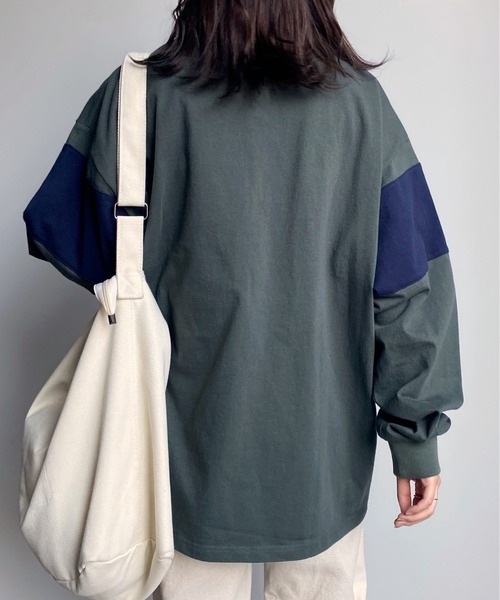 CPCM（シーピーシーエム）の「ヘビーウェイトラガーシャツ（ポロシャツ・レディース・オフホワイト/ネイビー/グリーン・LARGE/MEDIUM）」の18枚目の写真