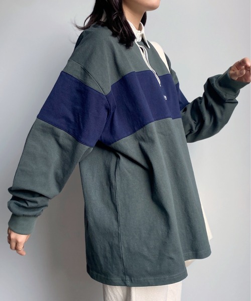 CPCM（シーピーシーエム）の「ヘビーウェイトラガーシャツ（ポロシャツ・レディース・オフホワイト/ネイビー/グリーン・LARGE/MEDIUM）」の20枚目の写真