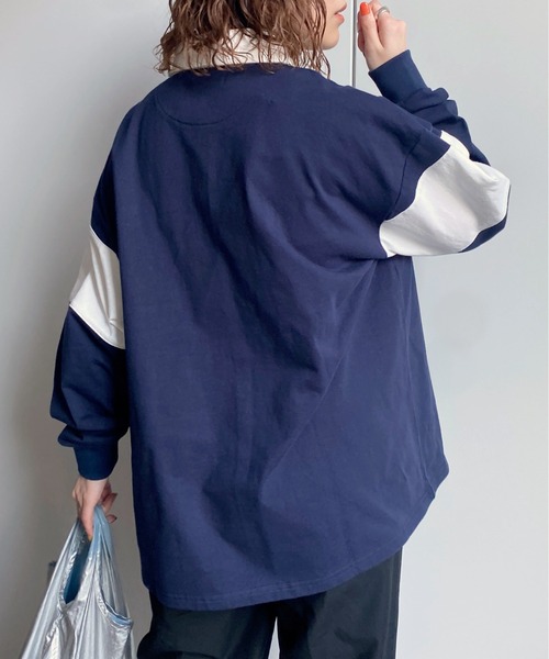 CPCM（シーピーシーエム）の「ヘビーウェイトラガーシャツ（ポロシャツ・レディース・オフホワイト/ネイビー/グリーン・LARGE/MEDIUM）」の6枚目の写真