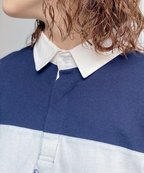 CPCM（シーピーシーエム）の「ヘビーウェイトラガーシャツ（ポロシャツ・レディース・オフホワイト/ネイビー/グリーン・LARGE/MEDIUM）」の10枚目の写真