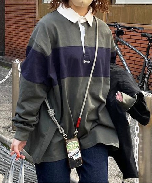 CPCM（シーピーシーエム）の「ヘビーウェイトラガーシャツ（ポロシャツ・レディース・オフホワイト/ネイビー/グリーン・LARGE/MEDIUM）」の22枚目の写真