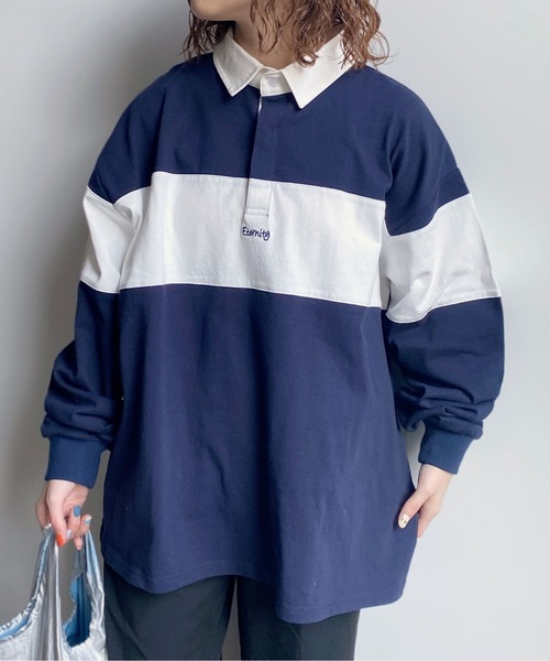 CPCM（シーピーシーエム）の「ヘビーウェイトラガーシャツ（ポロシャツ・レディース・オフホワイト/ネイビー/グリーン・LARGE/MEDIUM）」の21枚目の写真