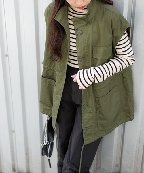 SpRay(スプレイ)の「ミリタリーベスト(ベスト・レディース・アイボリー/ブラック/カーキ・FREE)」の21枚目の写真