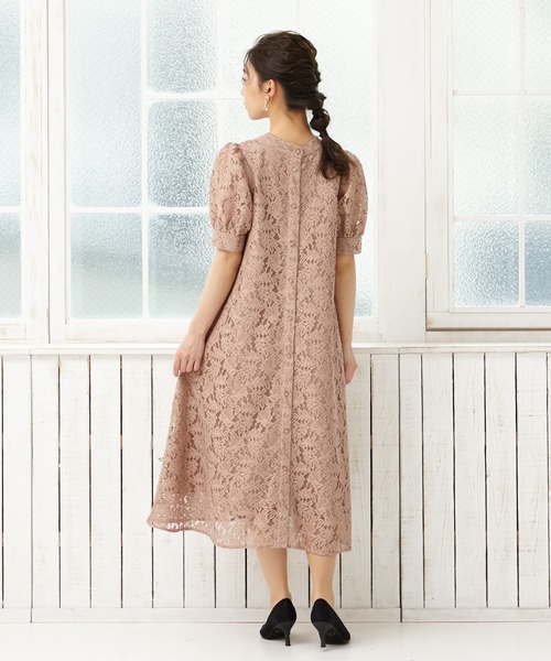 AIMER（エメ）の「【WEB限定】総レース袖付き2WAYテントラインパーティードレス（ドレス・レディース・ネイビー/ブルーグレー/モカ/スモーキーグリーン系・SMALL/MEDIUM）」の7枚目の写真