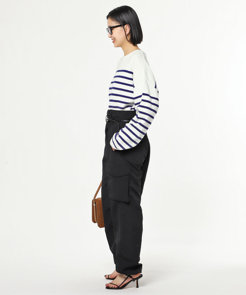 AP STUDIO（エーピーストゥディオ）の「SCENTOF コットンシルクボーダープルオーバーニット（ニット/セーター・レディース・ブラック/ホワイト×ホワイト・FREE）」の12枚目の写真