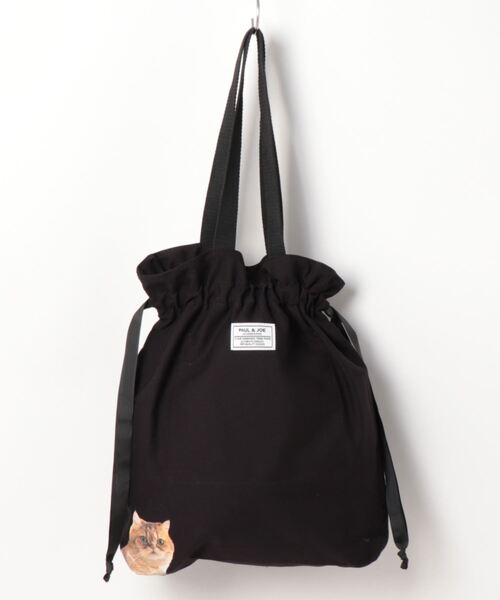 PAUL & JOE ACCESSOIRES（ポールアンドジョーアクセソワ）の「【PAUL & JOE ACCESSOIRES /ポール アンド ジョー アクセソワ 】 キャンバス・フォトプリント トートバッグ（トートバッグ・レディース・ブラック/アイボリー・FREE）」の3枚目の写真