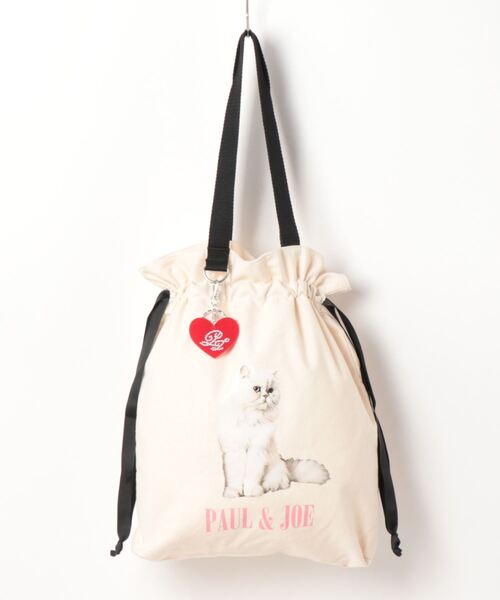 PAUL & JOE ACCESSOIRES（ポールアンドジョーアクセソワ）の「【PAUL & JOE ACCESSOIRES /ポール アンド ジョー アクセソワ 】 キャンバス・フォトプリント トートバッグ（トートバッグ・レディース・ブラック/アイボリー・FREE）」の9枚目の写真