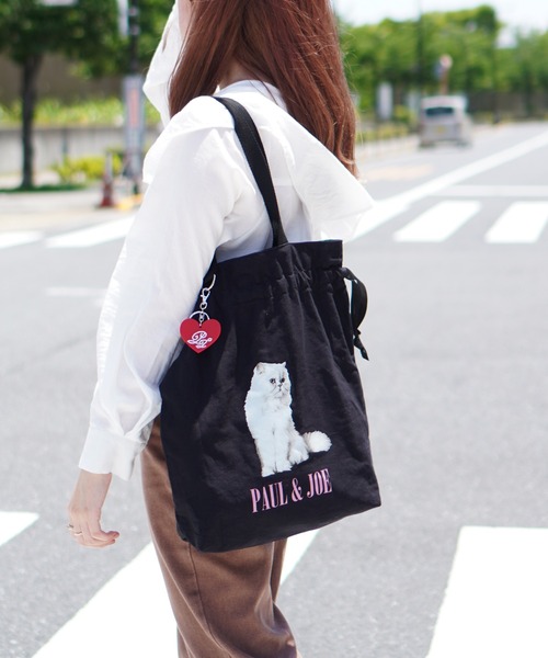 PAUL & JOE ACCESSOIRES（ポールアンドジョーアクセソワ）の「【PAUL & JOE ACCESSOIRES /ポール アンド ジョー アクセソワ 】 キャンバス・フォトプリント トートバッグ（トートバッグ・レディース・ブラック/アイボリー・FREE）」の12枚目の写真