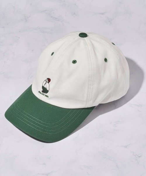 ADPOSION(アドポーション)の「【Red Cap Girl】配色ローキャップ / ベースボールキャップ(キャップ・メンズ・グリーン/ネイビー・FREE)」の2枚目の写真