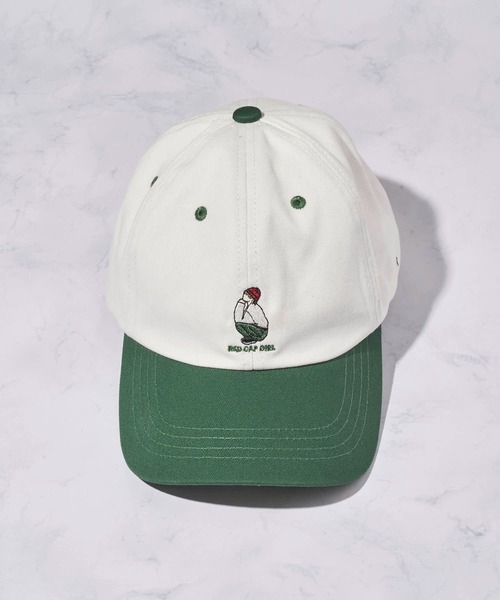 ADPOSION(アドポーション)の「【Red Cap Girl】配色ローキャップ / ベースボールキャップ(キャップ・メンズ・グリーン/ネイビー・FREE)」の4枚目の写真