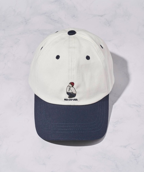 ADPOSION(アドポーション)の「【Red Cap Girl】配色ローキャップ / ベースボールキャップ(キャップ・メンズ・グリーン/ネイビー・FREE)」の5枚目の写真