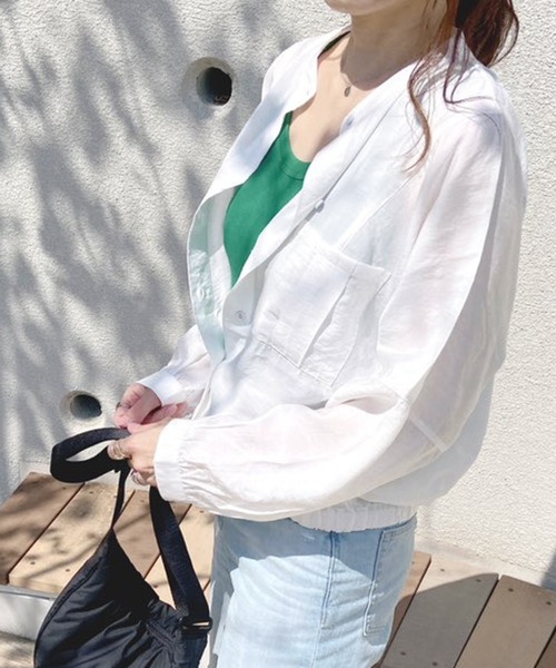 libelle more(リベル モア)の「シアーワークドルマンジャケット(ブルゾン・レディース・ベージュ/イエロー/ブラック/オフホワイト・M/L)」の2枚目の写真