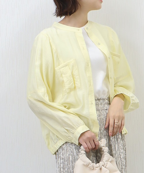 libelle more(リベル モア)の「シアーワークドルマンジャケット(ブルゾン・レディース・ベージュ/イエロー/ブラック/オフホワイト・M/L)」の1枚目の写真