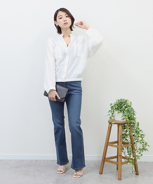 libelle more(リベル モア)の「シアーワークドルマンジャケット(ブルゾン・レディース・ベージュ/イエロー/ブラック/オフホワイト・M/L)」の5枚目の写真