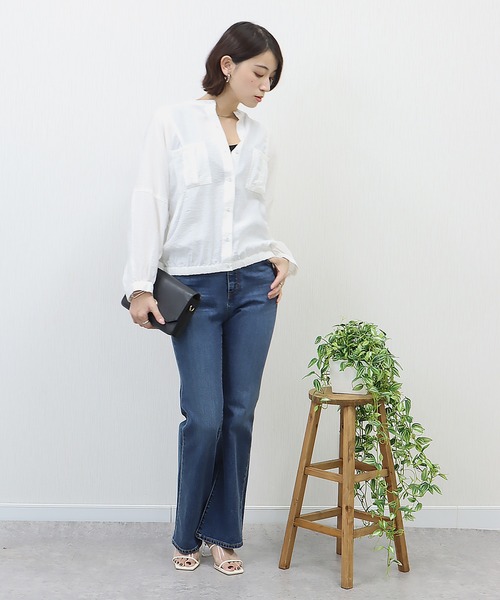 libelle more(リベル モア)の「シアーワークドルマンジャケット(ブルゾン・レディース・ベージュ/イエロー/ブラック/オフホワイト・M/L)」の6枚目の写真