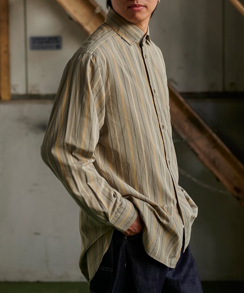 セール】Nigel Cabourn CC22 デタッチャブルカラーシャツ ストライプ